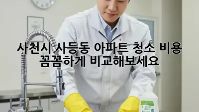 사천시 사등동 아파트 청소, 비용 꼼꼼하게 비교해보세요!